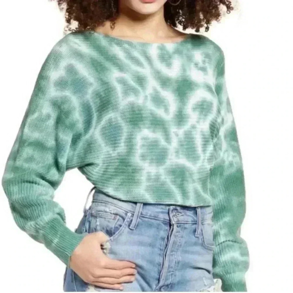 NWT BP Wing Sweater Tie Dye Green Size Medium - Picture 1 of 6